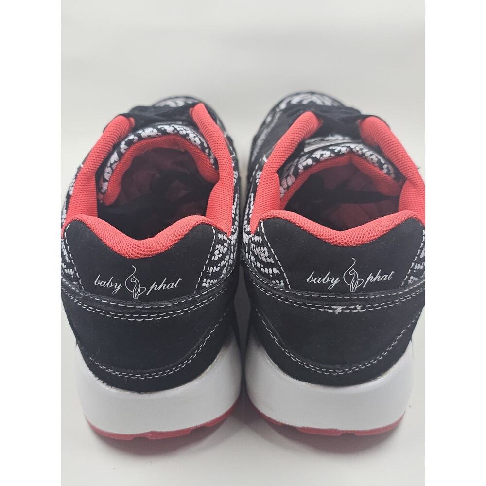 Baby Phat Y2K Black Red Elephant Print Sneakers Early 2000s Streetwear - Picture 9 of 10